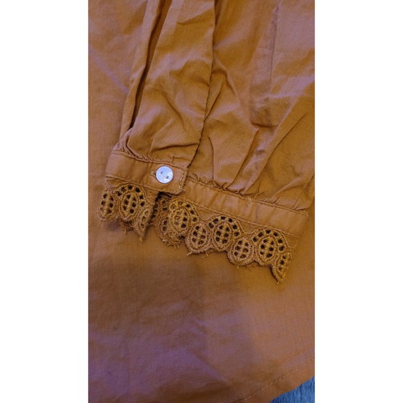 Old Navy Womens Top Tunic Blouse Shirt Size L V Neck Button‎ Up Orange - Picture 3 of 6